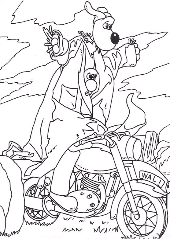 coloriage wallace et gromit jouent les epouvantails